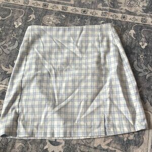 Plaid Blue and White Skirt